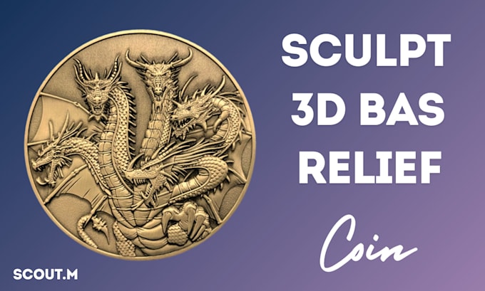 Gig Preview - Sculpt detailed 3d coin model 3d bas relief cnc 3d medallion for 3d printing