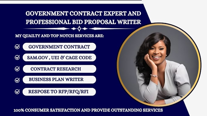 Gig Preview - Do winning government contract bid proposal, rfp,rfq, and government contract