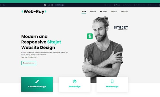 Gig Preview - Sitejet website, sitejet landing page, sitejet design, website design