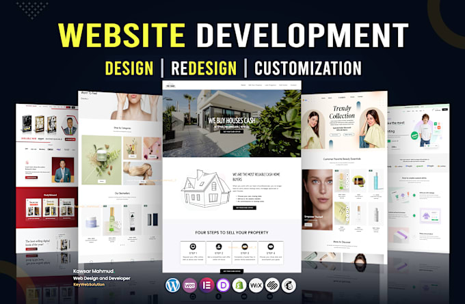 Gig Preview - Design wordpress website, squarespace, website redesign, dropshipping store