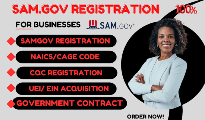 Gig Preview - Do samgov registration, llc registration, uei, ein, cage code and register cqc