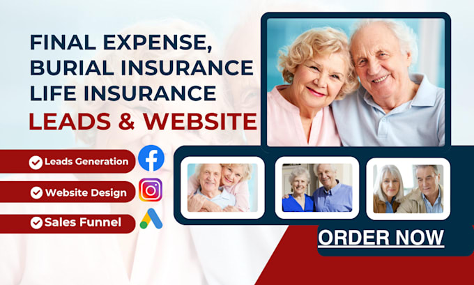 Bestseller - generate final expense leads, burial insurance leads facebook ads landing page