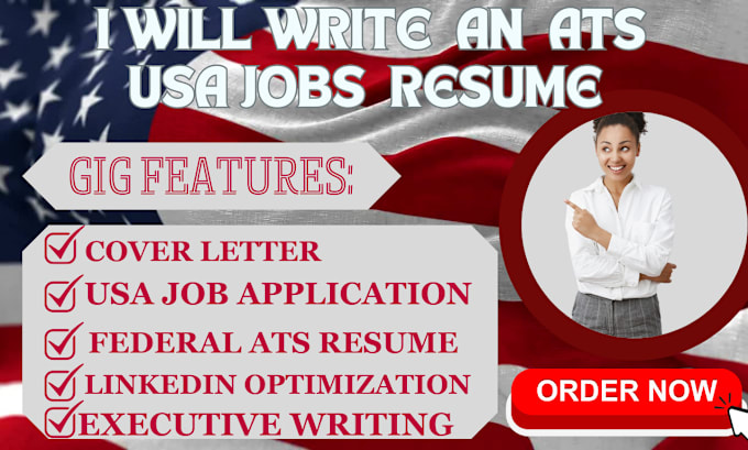 Gig Preview - Deliver ats federal executive resume writing USA jobs, military, cover letter