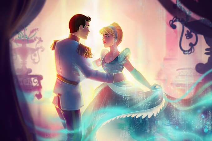 Gig Preview - Make your couple into lovely disney cartoon portrait