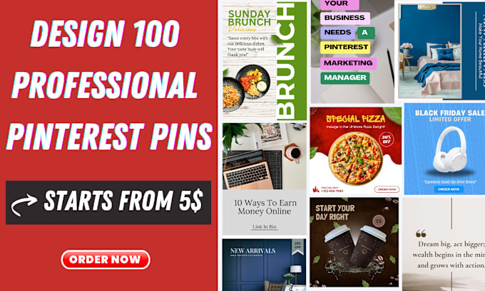 Gig Preview - Design 100 professional pinterest pins