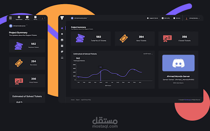 Gig Preview - Build dashboard for discordjs bot and custom discord bot