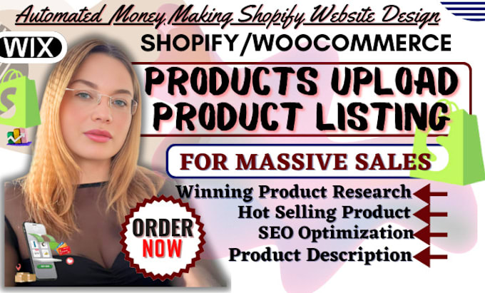 Gig Preview - Upload product listing on shopify, wix, woocommerce, shopify product upload