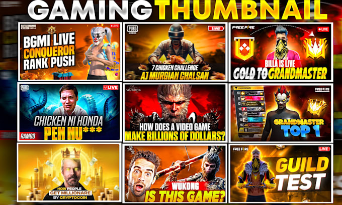 Gig Preview - Create eye catching custom youtube gaming  thumbnail