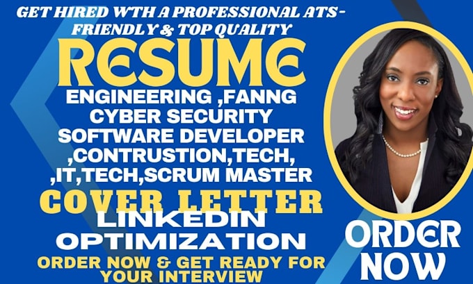 Bestseller - write software developer, cybersecurity,faang, construction, engineering resume