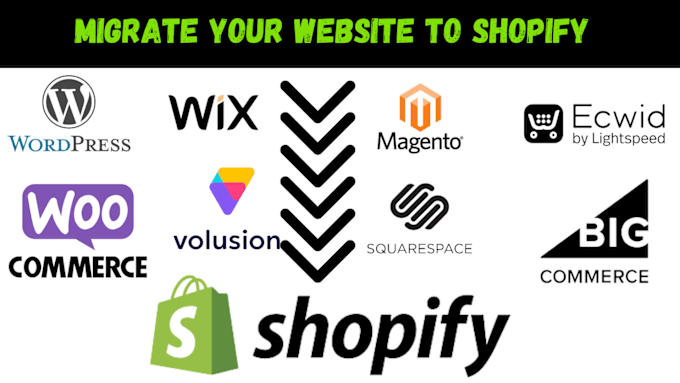 Gig Preview - Do shopify migration wix ecwid magneto weebly volusion worpress to shopify store