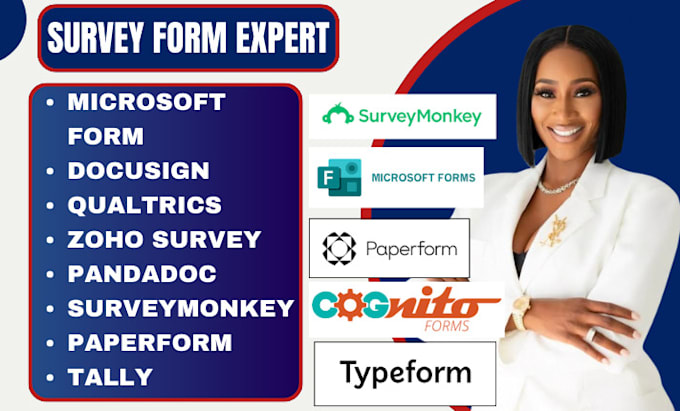 Gig Preview - Setup google form jotform typeform microsoft form cognito form survey monkey