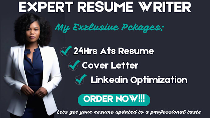 Gig Preview - Write ats resume, resume design federal resume usa jobs cover letter linkedin cv