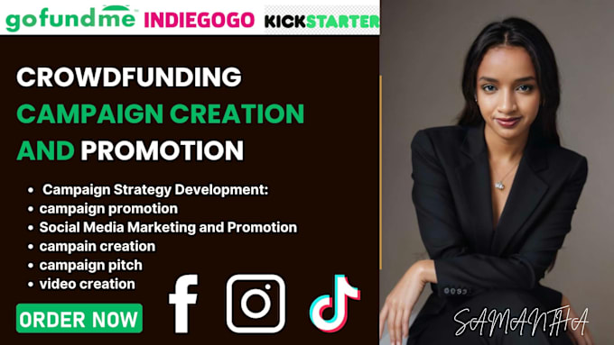 Gig Preview - Do crowdfunding campaign creation promotion on kickstarter gofundme indiegogo