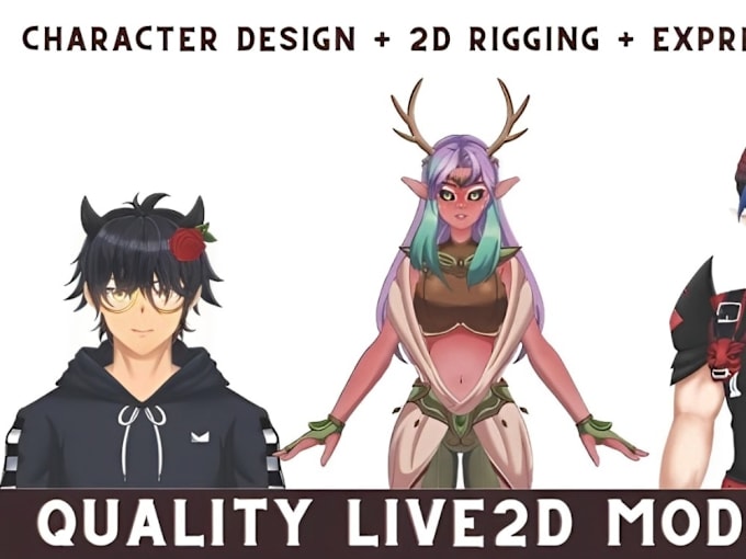 Gig Preview - Draw vtuber model, live2d vtuber model and rig vtuber anime, pngtuber model