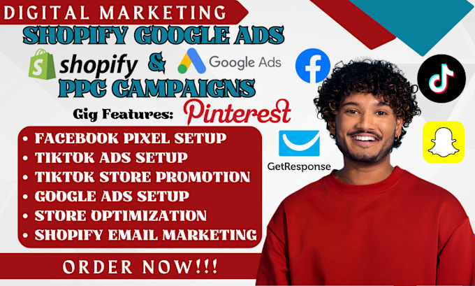 Gig Preview - Setup facebook pixel, shopify google ads setup, shopify ppc campaign, sem