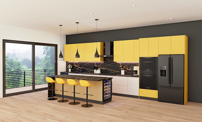 Gig Preview - Design kitchen , bathroom and interior and 3d renders