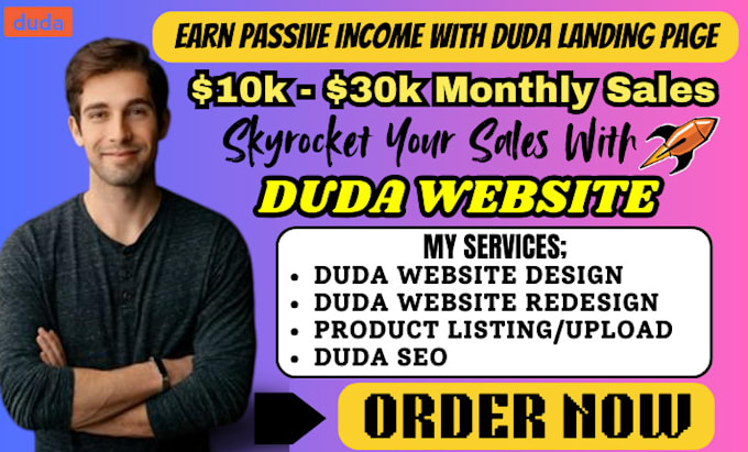 Gig Preview - Design duda website, duda SEO, duda landing page design