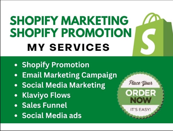 Gig Preview - Increase shopify sales, shopify marketing, shopify store promotion