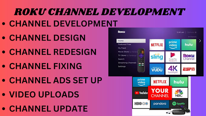 Gig Preview - Develop roku channel, fire tv channel app and apple TV