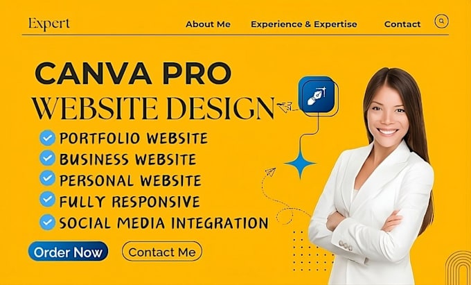 Gig Preview - Build custom business website design canva portfolio website