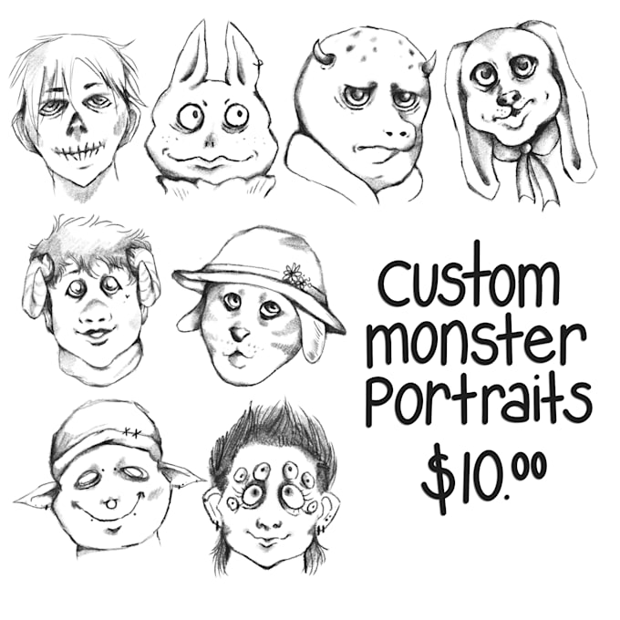 Gig Preview - Create custom monster portraits