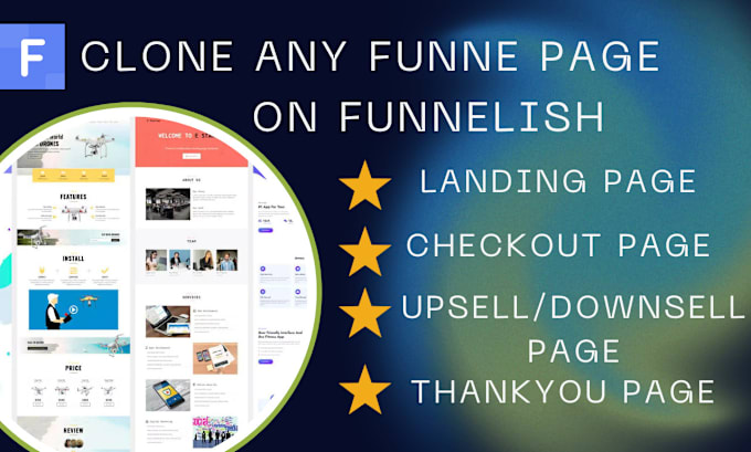 Gig Preview - Clone any landing page on funnelish sales funnel