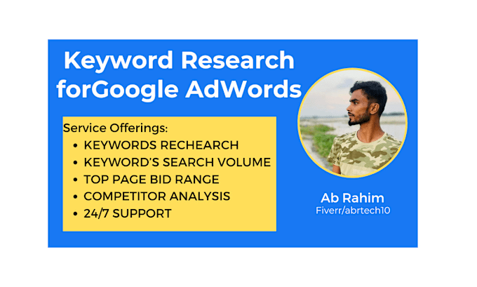 Gig Preview - Keyword research for google ads and competitor analysis