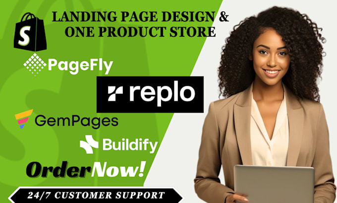 Bestseller - design shopify website or landing page with  shopify gempages pagefly replo