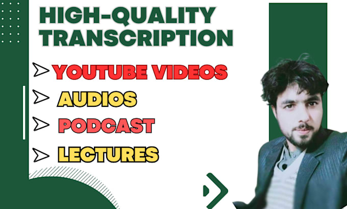 Gig Preview - Transcribe audio transcription, podcast, youtube, video transcription in 24hours