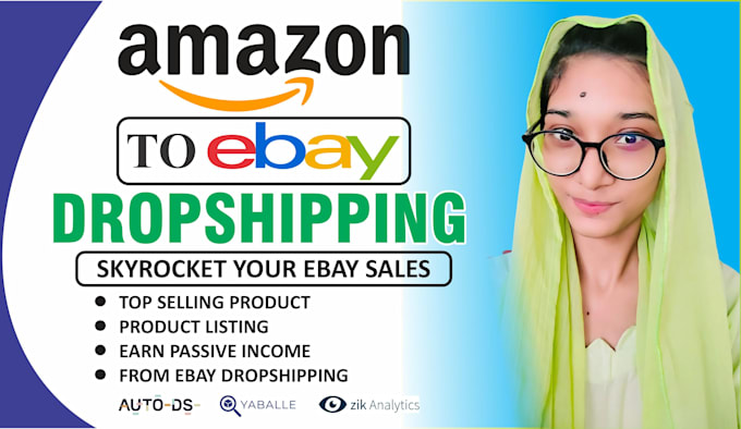 Gig Preview - Do amazon to ebay professional dropshipping top listings as a ebay VA