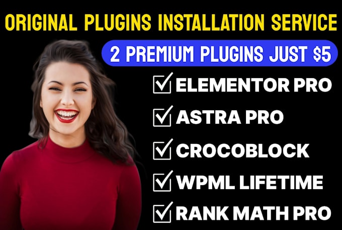 Gig Preview - Install elementor pro, astra pro, wpml, rank math, crocoblock plugin