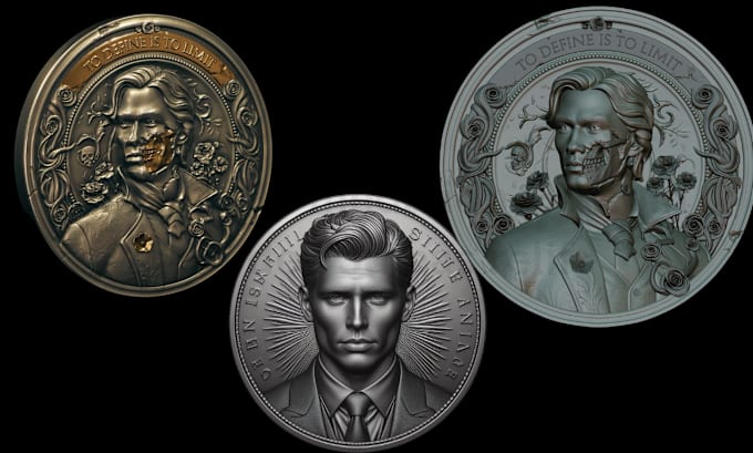 Gig Preview - Sculpt 3d coin model, 3d bas relief, 3d cnc design, 3d medalion, printable coin