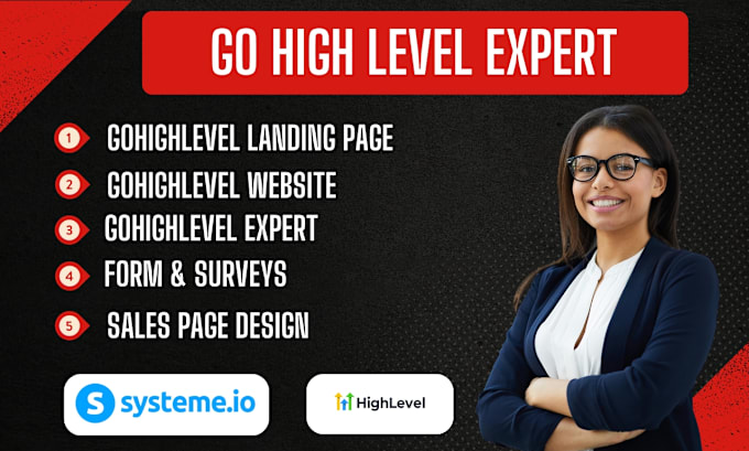 Gig Preview - Gohighlevel landing page go high level website gohighlevel automation funnel