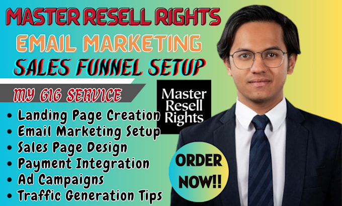 Gig Preview - Setup master resell rights marketing campaign sales funnel