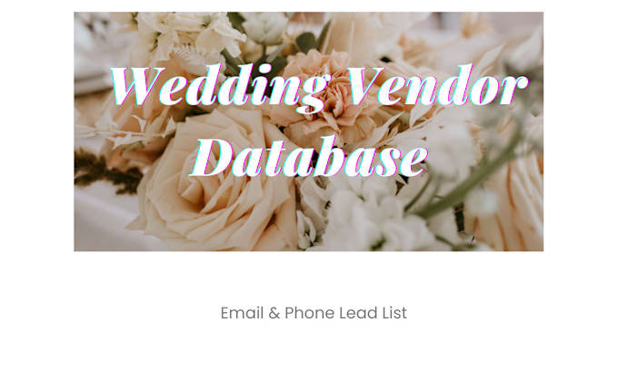 Gig Preview - Create a custom wedding vendor database