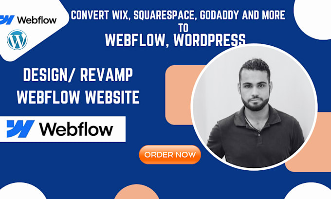 Gig Preview - Convert figma to webflow xd psd godaddy wix squarespace to webflow, wordpress