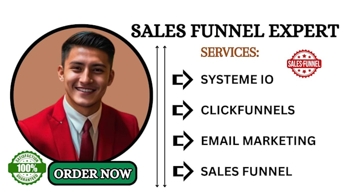 Gig Preview - Build systeme io landingpage clickfunnel sales funnel systeme io or funnelr