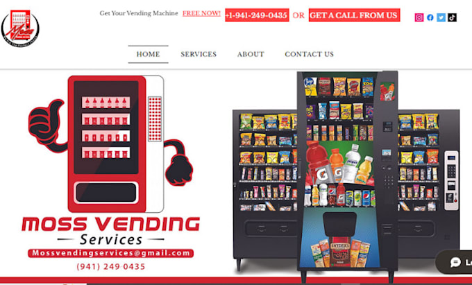 Gig Preview - Design vending machine website for vending machine business to generate leads