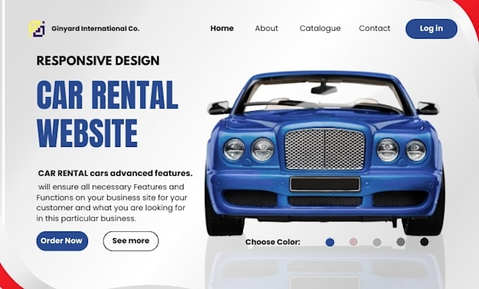 Gig Preview - Car rental website, car rental, and landing page design