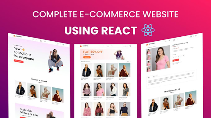 Gig Preview - Build ecommerce website or landing page using react js