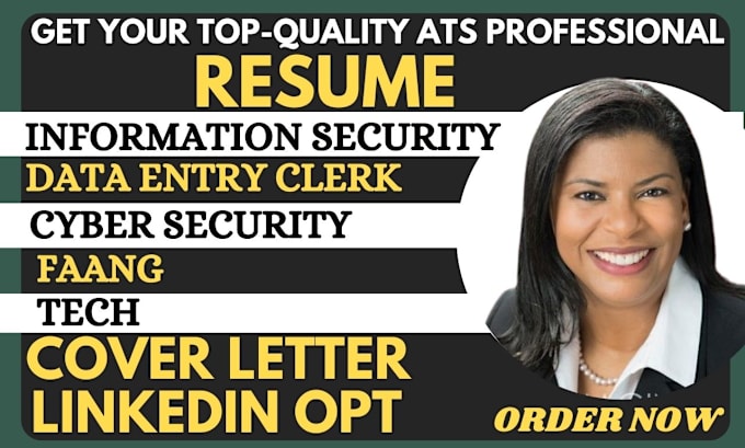 Bestseller - write information system, cybersecurity, data entry clerk, tech,and faang resume