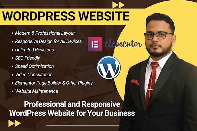 Gig Preview - Design professional and responsive wordpress business websites