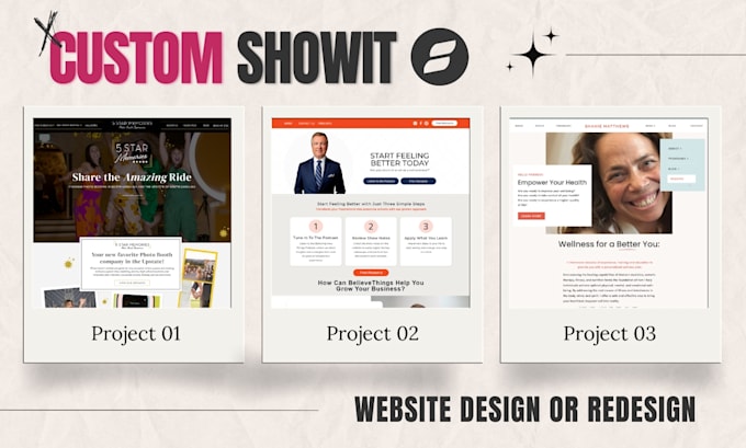 Gig Preview - Design, redesign and customize your showit website or template with blog and SEO