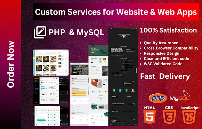 Gig Preview - Develop custom php website design, website application development