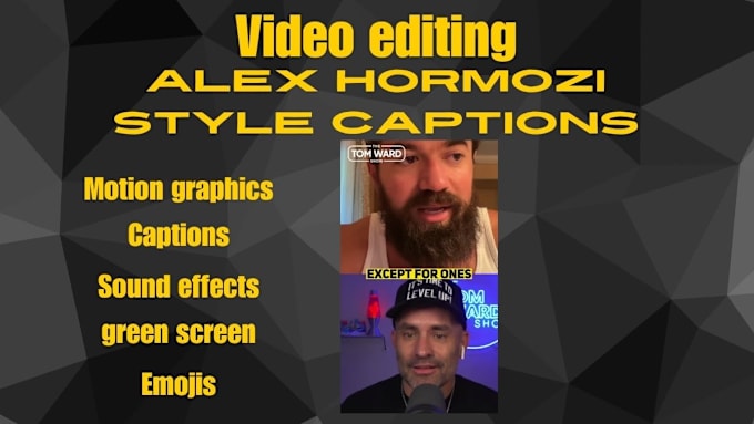 Gig Preview - Edit your videos with captions like alex hormozi