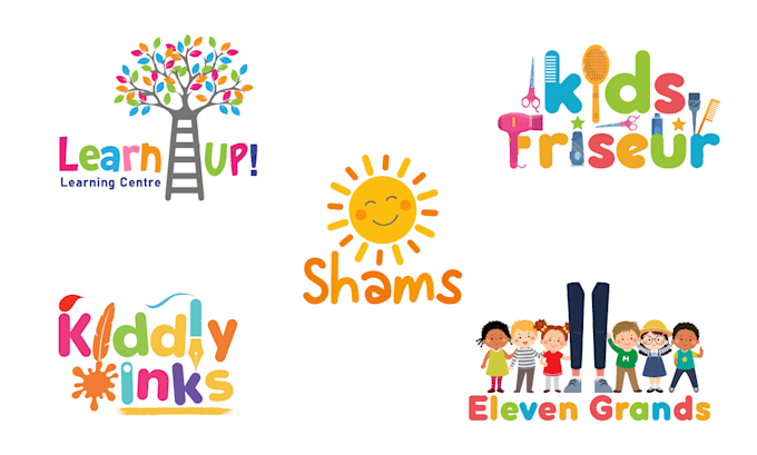 Gig Preview - Do kids baby children daycare childcare pre school cartoon fun cute logo design