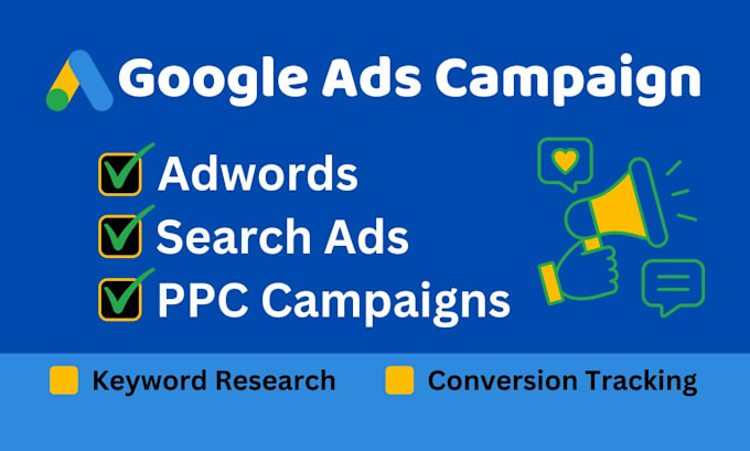 Gig Preview - Do google ads adwords PPC campaigns and search ads