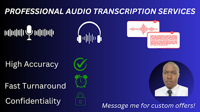 Gig Preview - Do professional audio transcription services accurate and fast