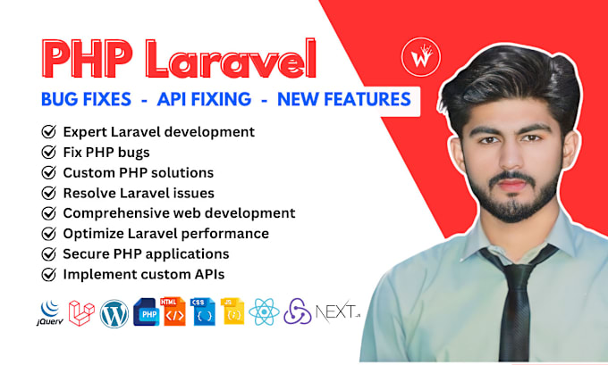 Gig Preview - Be your expert PHP laravel developer and fix laravel bugs