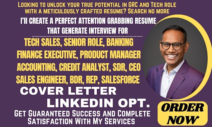 Gig Preview - Write perfect resume for sales, ceo, vp, director, finance, senior role, svp